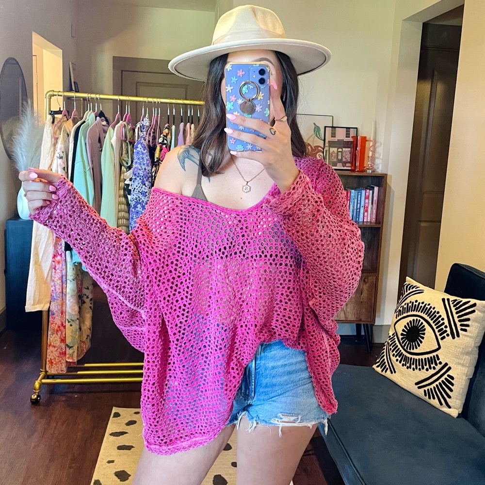 Free People Napa Oversized Long Sleeve Knit Top - Picture 1 of 13